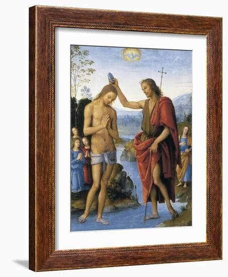 The Baptism of Christ-Pietro Perugino-Framed Art Print