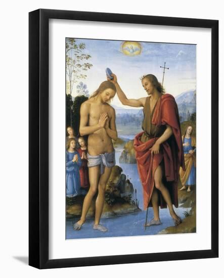 The Baptism of Christ-Pietro Perugino-Framed Art Print