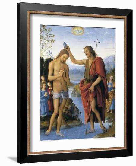 The Baptism of Christ-Pietro Perugino-Framed Art Print