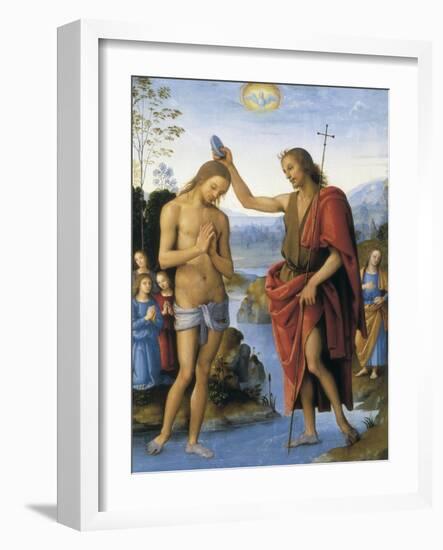 The Baptism of Christ-Pietro Perugino-Framed Art Print