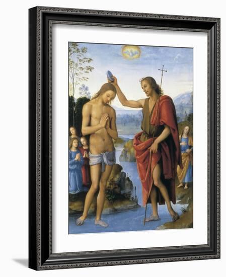 The Baptism of Christ-Pietro Perugino-Framed Art Print