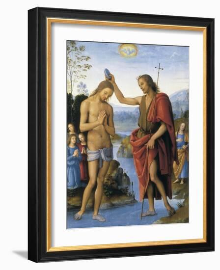 The Baptism of Christ-Pietro Perugino-Framed Art Print