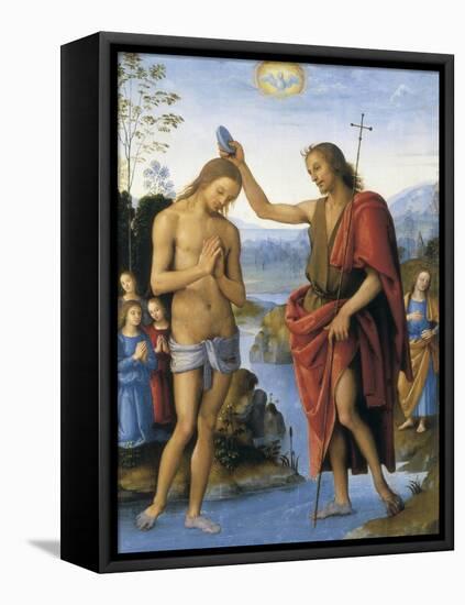 The Baptism of Christ-Pietro Perugino-Framed Stretched Canvas