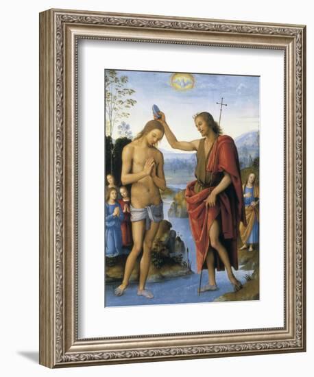 The Baptism of Christ-Pietro Perugino-Framed Art Print