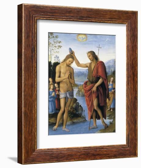 The Baptism of Christ-Pietro Perugino-Framed Art Print