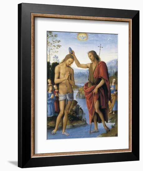 The Baptism of Christ-Pietro Perugino-Framed Art Print