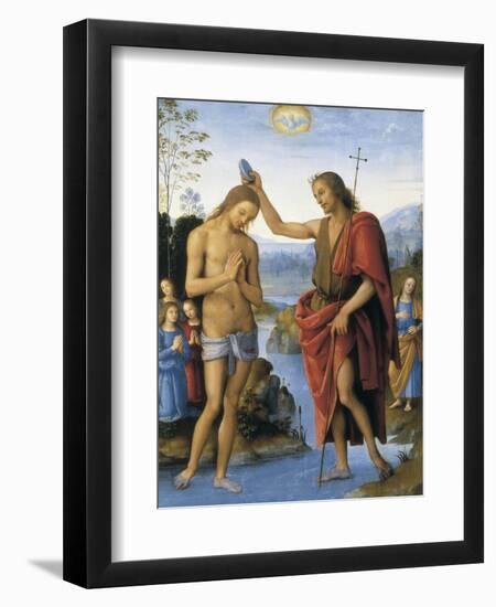 The Baptism of Christ-Pietro Perugino-Framed Art Print