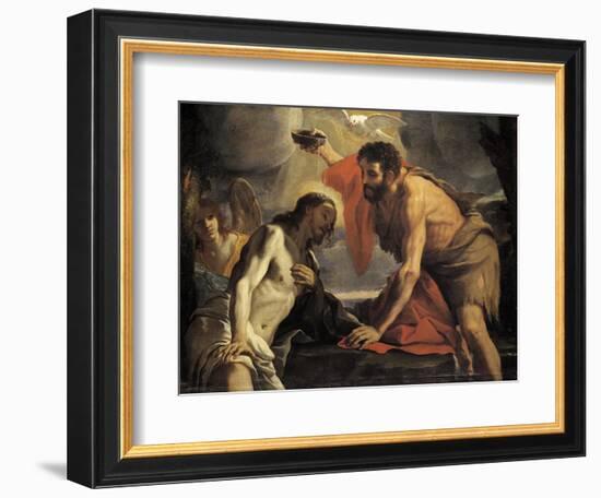 The Baptism of Christ-Mattia Preti-Framed Giclee Print