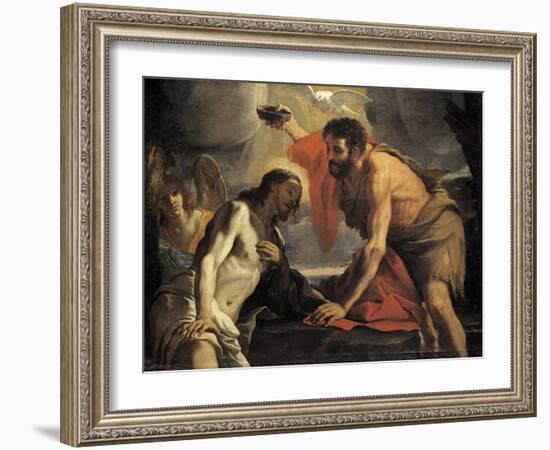 The Baptism of Christ-Mattia Preti-Framed Giclee Print