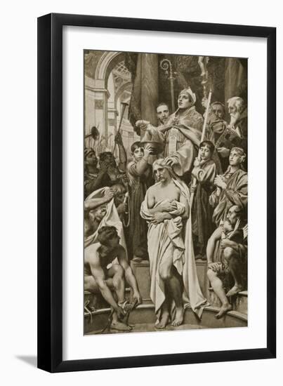 The Baptism of Clovis, Rheims, 496 A.D.-Joseph Paul Blanc-Framed Giclee Print