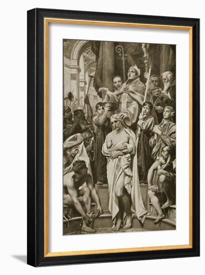 The Baptism of Clovis, Rheims, 496 A.D.-Joseph Paul Blanc-Framed Giclee Print