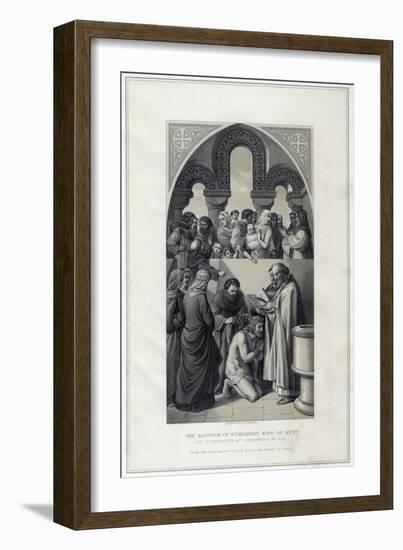 The Baptism of Ethelbert King of Kent, by St Augustine, Canterbury in 597-R Anderson-Framed Giclee Print