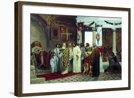 The Baptism of Grand Prince of Kiev Vladimir the Great in 987, 1883-Feodor Andreyevich Bronnikov-Framed Giclee Print