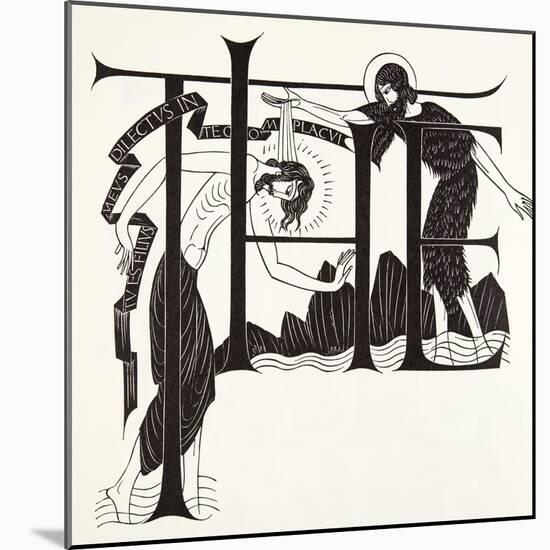 The Baptism of Jesus by John the Baptist from the Four Gospels, 1931-Eric Gill-Mounted Giclee Print