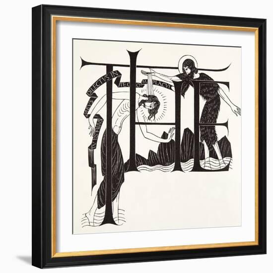 The Baptism of Jesus by John the Baptist from the Four Gospels, 1931-Eric Gill-Framed Giclee Print