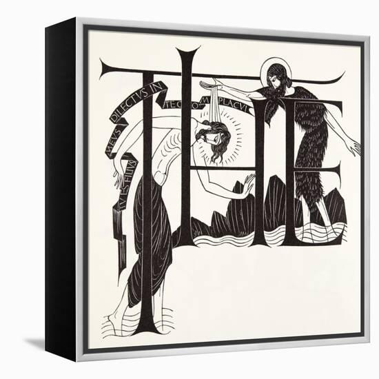 The Baptism of Jesus by John the Baptist from the Four Gospels, 1931-Eric Gill-Framed Premier Image Canvas