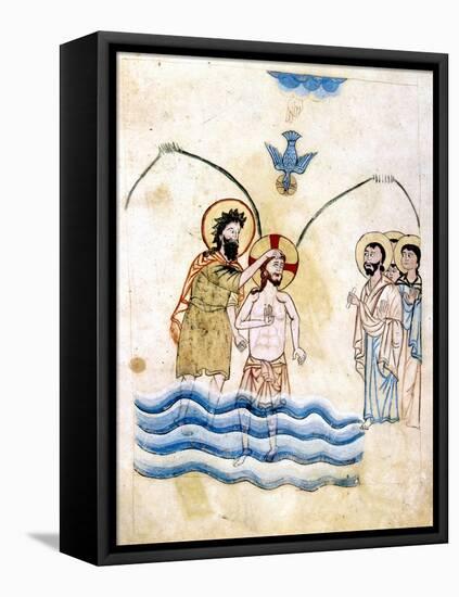 The Baptism of Jesus by St John the Baptist, C1334-Vardan Lorets'i-Framed Premier Image Canvas