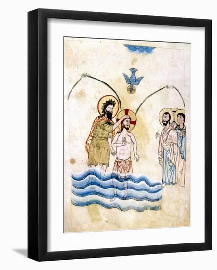 The Baptism of Jesus by St John the Baptist, C1334-Vardan Lorets'i-Framed Giclee Print