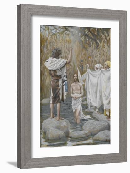 The Baptism of Jesus from 'The Life of Our Lord Jesus Christ'-James Jacques Joseph Tissot-Framed Giclee Print