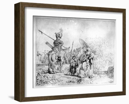 The Baptism of the Eunuch, 1641 (Etching)-Rembrandt van Rijn-Framed Giclee Print