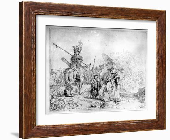 The Baptism of the Eunuch, 1641 (Etching)-Rembrandt van Rijn-Framed Giclee Print