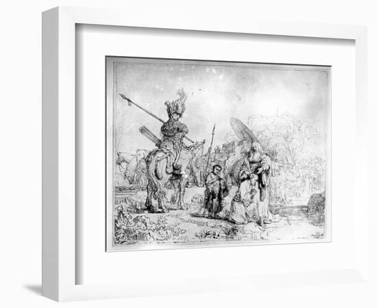 The Baptism of the Eunuch, 1641 (Etching)-Rembrandt van Rijn-Framed Giclee Print