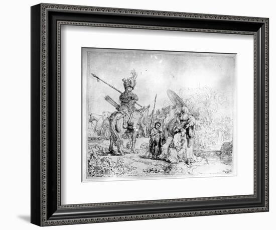 The Baptism of the Eunuch, 1641 (Etching)-Rembrandt van Rijn-Framed Giclee Print