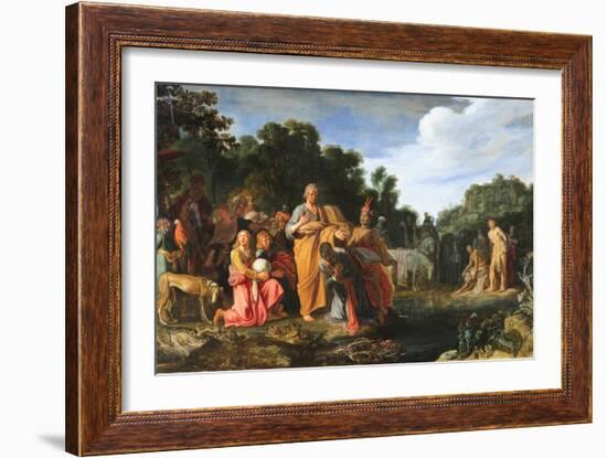 The Baptism of the Eunuch, 17Th Century (Oil on Wood)-Pieter Lastman-Framed Giclee Print