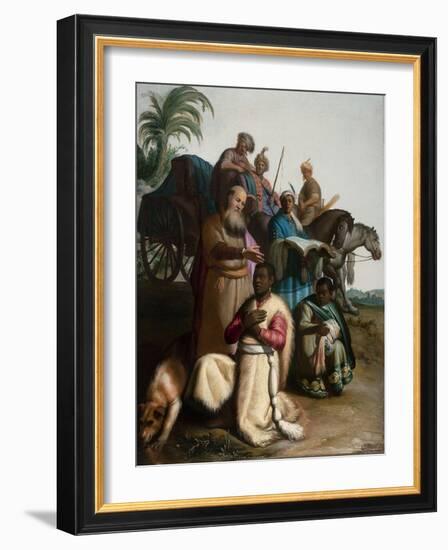 The Baptism of the Eunuch-Rembrandt van Rijn-Framed Premium Giclee Print