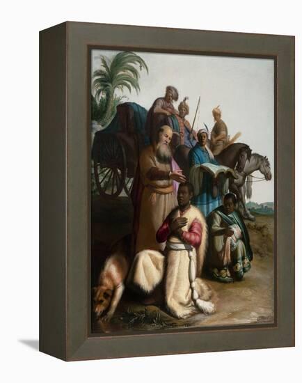 The Baptism of the Eunuch-Rembrandt van Rijn-Framed Premier Image Canvas