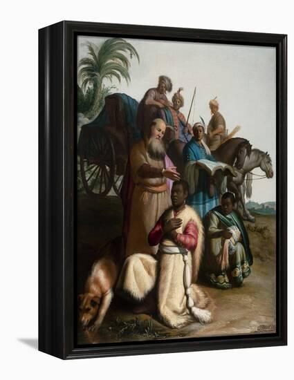 The Baptism of the Eunuch-Rembrandt van Rijn-Framed Premier Image Canvas