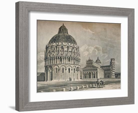 The Baptistry, Cathedral, and Leaning Tower of Pisa, c1906, (1907)-O Schulz-Framed Giclee Print