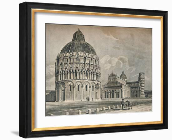 The Baptistry, Cathedral, and Leaning Tower of Pisa, c1906, (1907)-O Schulz-Framed Giclee Print