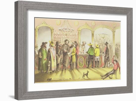 The Bar of a Gambling Saloon, Engraved by J. Brandard, 1855-Francis Samuel Marryat-Framed Giclee Print
