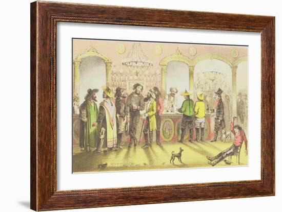 The Bar of a Gambling Saloon, Engraved by J. Brandard, 1855-Francis Samuel Marryat-Framed Giclee Print