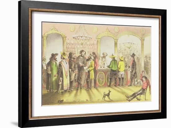 The Bar of a Gambling Saloon, Engraved by J. Brandard, 1855-Francis Samuel Marryat-Framed Giclee Print