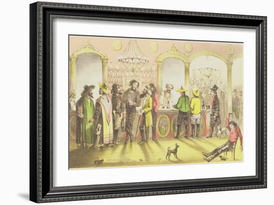 The Bar of a Gambling Saloon, Engraved by J. Brandard, 1855-Francis Samuel Marryat-Framed Giclee Print