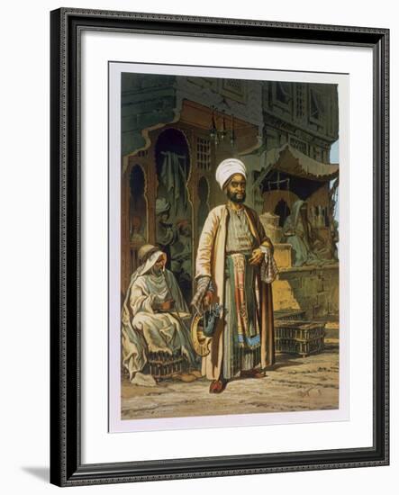 The Barber, from Souvenir of Cairo, c.1862-Amadeo Preziosi-Framed Giclee Print