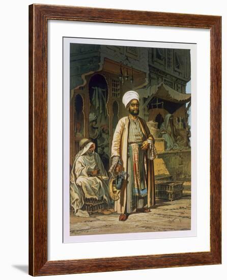 The Barber, from Souvenir of Cairo, c.1862-Amadeo Preziosi-Framed Giclee Print