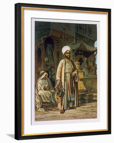 The Barber, from Souvenir of Cairo, c.1862-Amadeo Preziosi-Framed Giclee Print