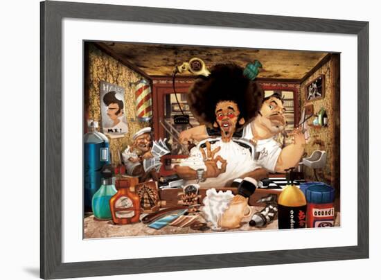 The Barber's Shop-Adam Perez-Framed Art Print