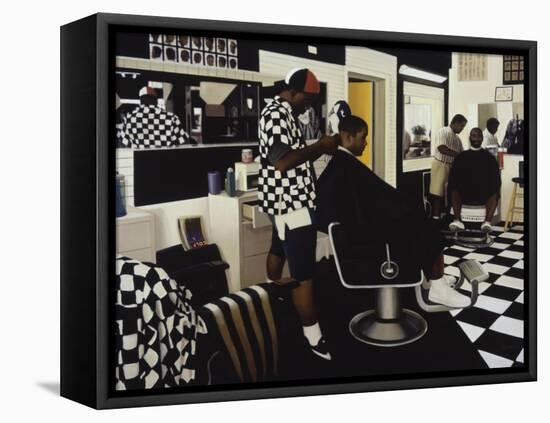 The Barbershop-Dale Kennington-Framed Premier Image Canvas