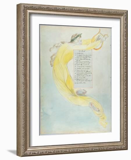 The Bard', Design 52 from 'The Poems of Thomas Gray', 1797-98 (W/C with Pen and Black Ink on Paper)-William Blake-Framed Giclee Print