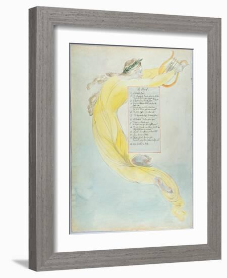 The Bard', Design 52 from 'The Poems of Thomas Gray', 1797-98 (W/C with Pen and Black Ink on Paper)-William Blake-Framed Giclee Print