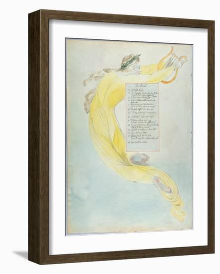 The Bard', Design 52 from 'The Poems of Thomas Gray', 1797-98 (W/C with Pen and Black Ink on Paper)-William Blake-Framed Giclee Print