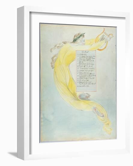 The Bard', Design 52 from 'The Poems of Thomas Gray', 1797-98 (W/C with Pen and Black Ink on Paper)-William Blake-Framed Giclee Print