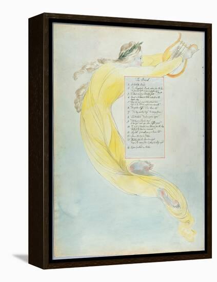 The Bard', Design 52 from 'The Poems of Thomas Gray', 1797-98 (W/C with Pen and Black Ink on Paper)-William Blake-Framed Premier Image Canvas