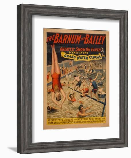 The Barnum and Bailey Greatest Show on Earth. Scenes in the Grand Water Circus, C. 1895-null-Framed Giclee Print