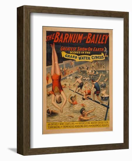 The Barnum and Bailey Greatest Show on Earth. Scenes in the Grand Water Circus, C. 1895-null-Framed Giclee Print