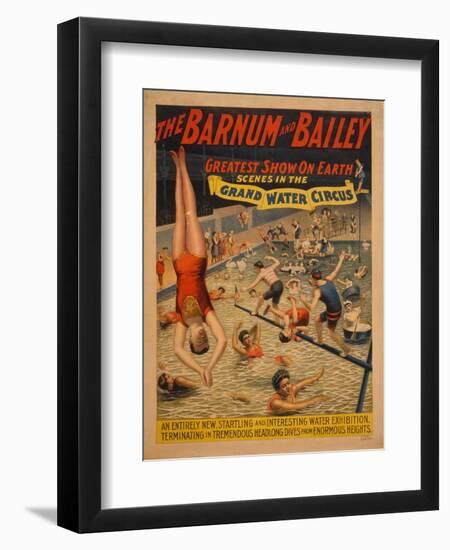 The Barnum and Bailey Greatest Show on Earth. Scenes in the Grand Water Circus, C. 1895-null-Framed Giclee Print